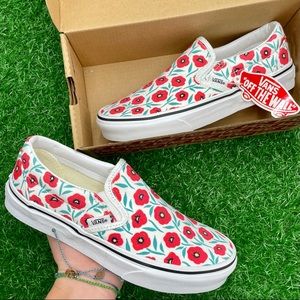 Vans Classic Slip On Flowers True White